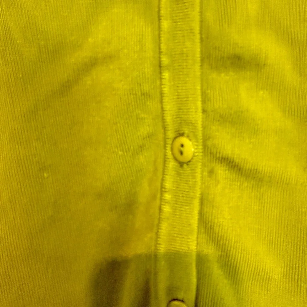 Perceptions Cardigan Women 16W Lime Green 3/4 Sleeve Knit Sweater